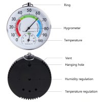Висококачествен механичен хигрометър с термометър, снимка 5 - Други стоки за дома - 42572675