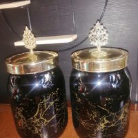 Двойка стъклени буркани, снимка 2 - Аксесоари за кухня - 39175910