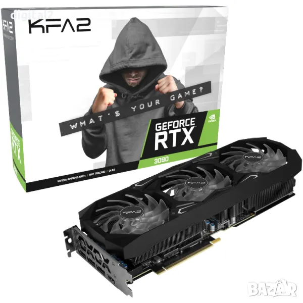 Видеокарта KFA2 SG 1-Click RTX 3090 24GB GDDR6X 384bit 12 месеца Гар., снимка 1