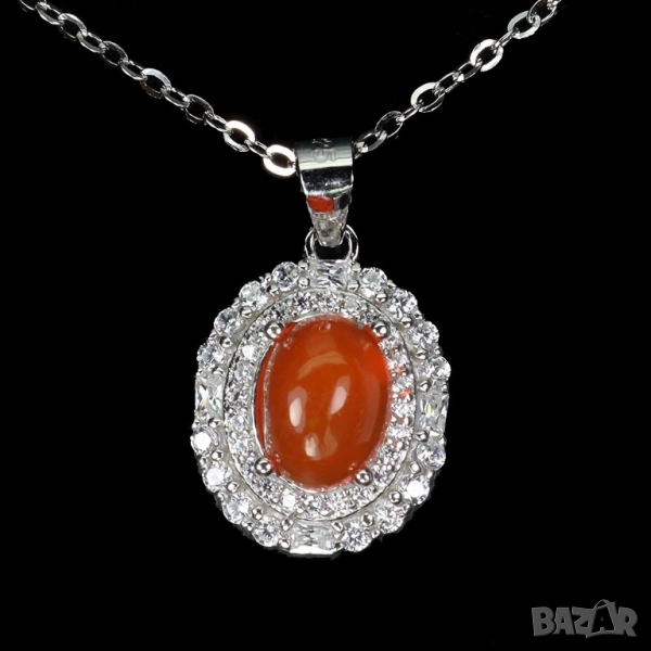 925 сребърни колиета нефрит, опал, топаз, рубин, подходящи за подарък, снимка 1