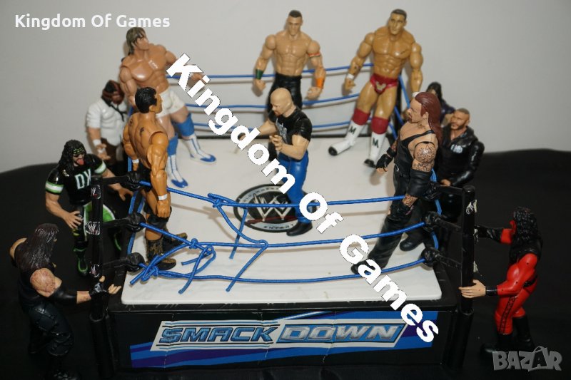 12 Броя WWE Кеч Фигурки JAKKS Pacific И Mattel И Оригинален Пружиниращ Кеч Ринг JAKKS Pacific 2007, снимка 1