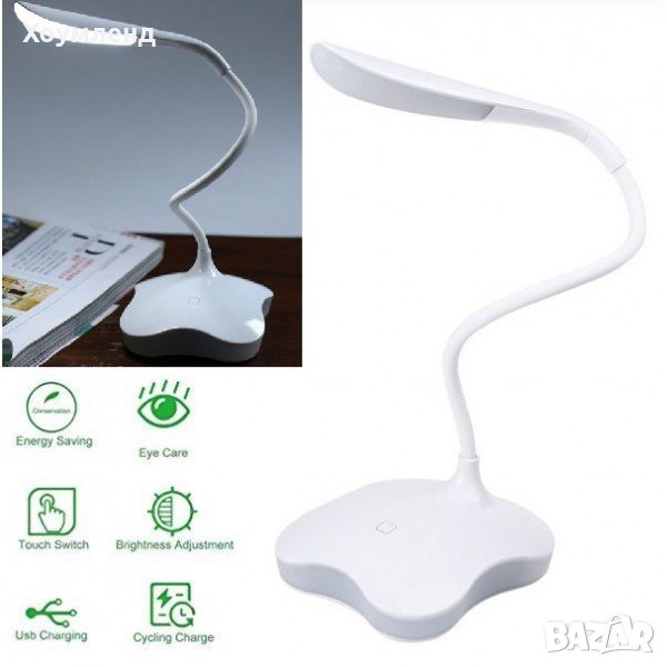 Нощна лампа с три LED режима, сензорен бутон и USB захранване, снимка 1