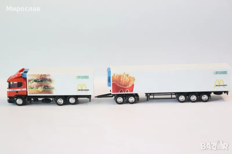 HERPA 1:87 H0 SCANIA АВТОВЛАК КАМИОН ТИР МОДЕЛ КОЛИЧКА, снимка 1