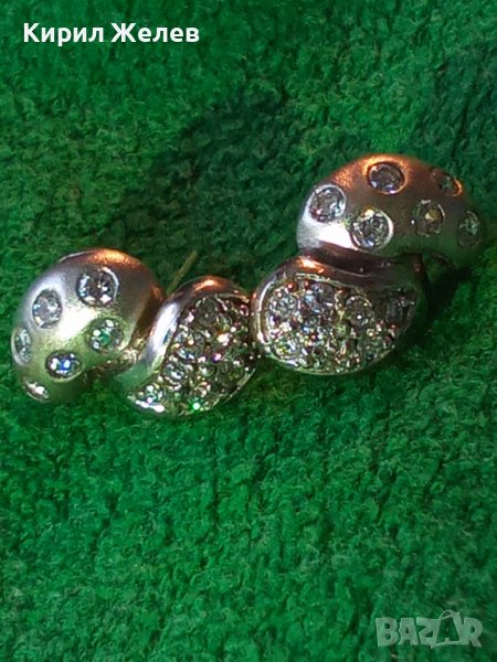 РАЗКОШНИ СРЕБЪРНИ СКЪПОЦЕННИ ФЕШЪН АРТ ОБЕЦИ СРЕБРО 925 с БЯЛА ПОЗЛАТА и ЦИРКОНИ 34420, снимка 1