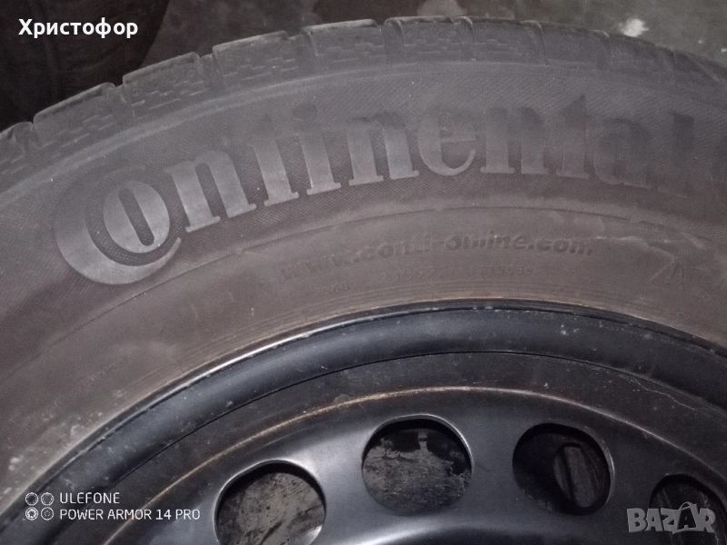 4 бр. зимни 16 цолови CONTINTAL с железни джанти за wv , снимка 1