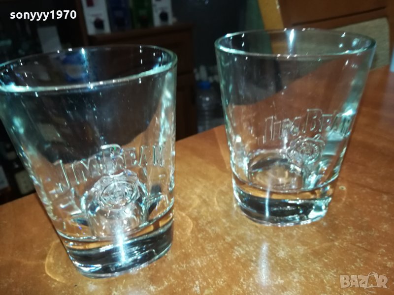 JIM BEAM-МАСИВНИ ТЕЖКИ 2БР ЧАШИ ЗА УИСКИ 2911212255, снимка 1