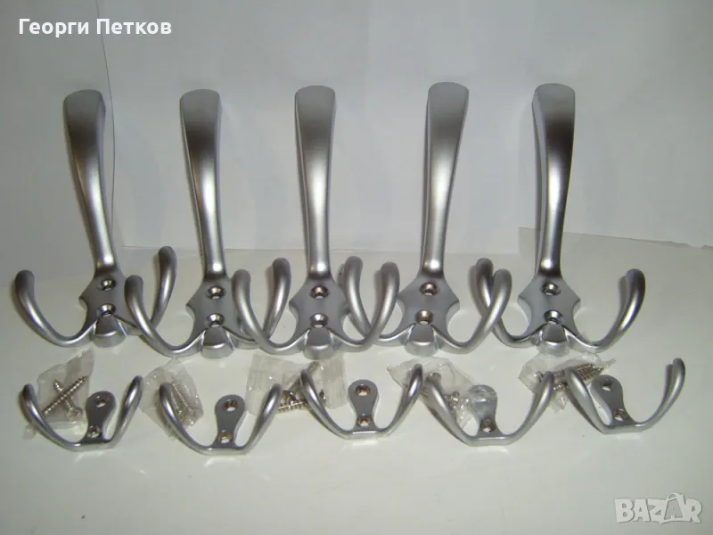 Мебелни Стенни Закачалки метални комплект-хром/сатен ии злато., снимка 1