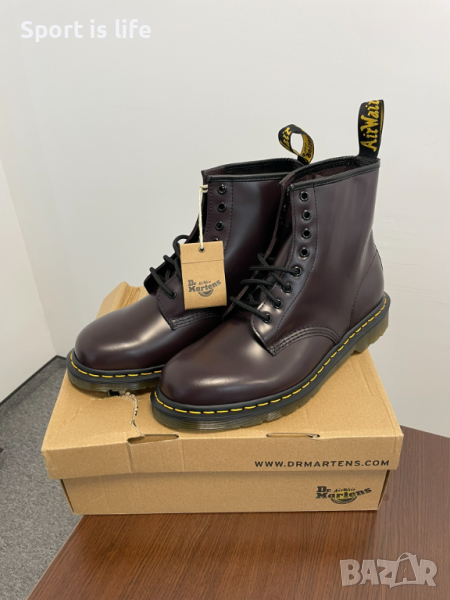 Dr. Martens Кубинки 1460 Burgundy Smooth, 43 EU, снимка 1