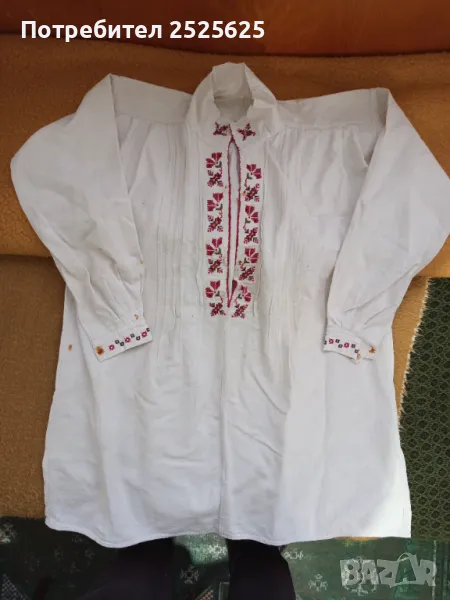 Старинна мъжка кенарена риза, снимка 1