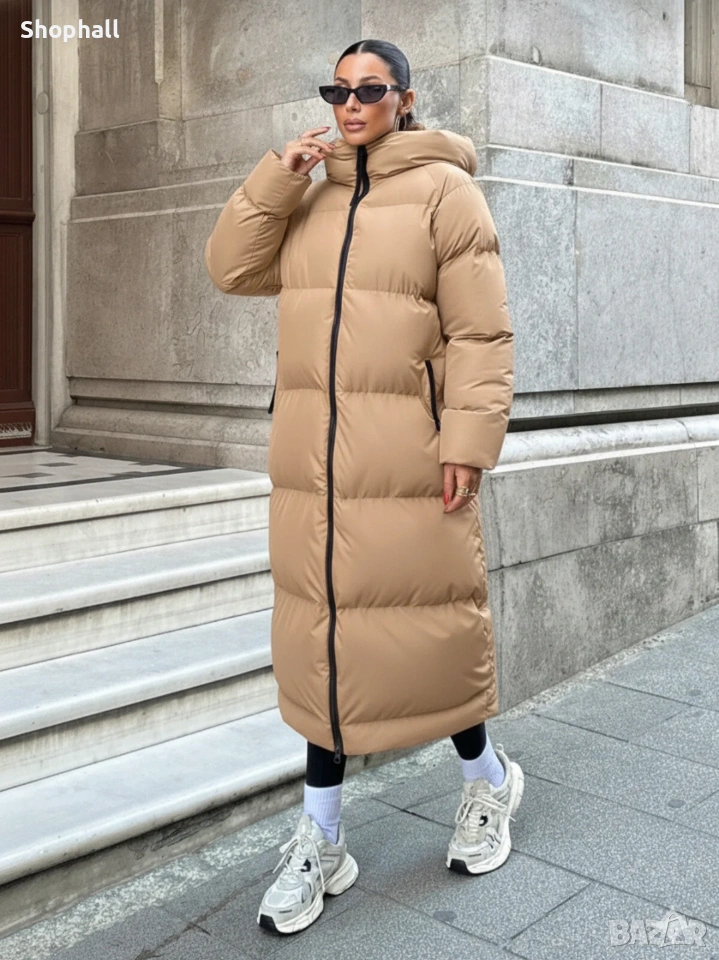 Дълго зимно яке с качулка. Размер М., снимка 1