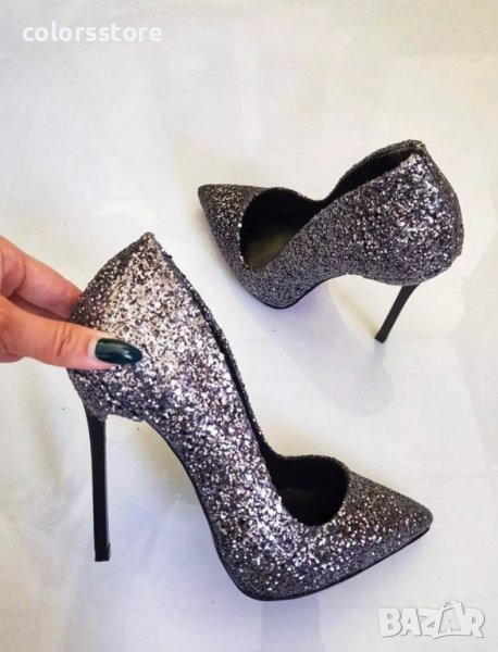  Обувки на ток - бронз брокат - 60, снимка 1