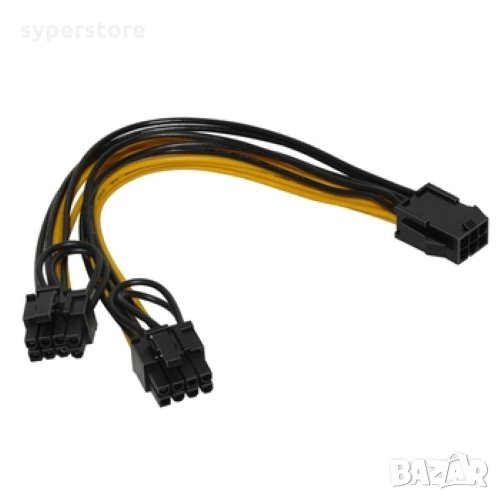 Захранващ кабел за видео карта от една към 2 букси 8pin Digital One SP01288 Cable adapter, снимка 1