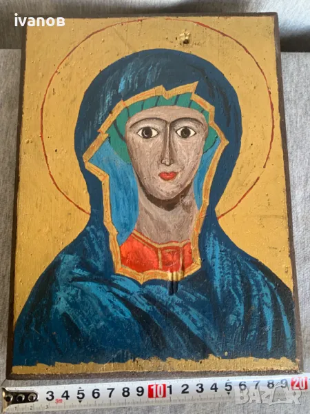 икона рисувана на дърво , снимка 1