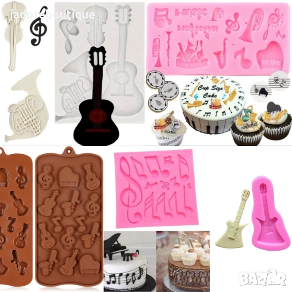 Силиконов молд Музика Китара Музикални различни видове , снимка 1