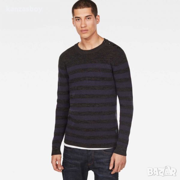 G-STAR Dadin stripe r knit l/s - страхотен мъжки пуловер, снимка 1