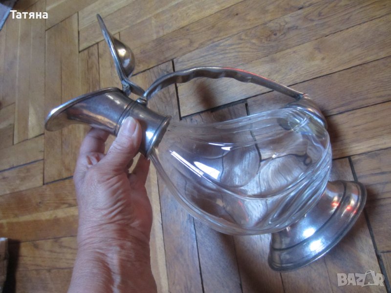  /старинен/съд за вино/декантер; тава за сладко/бакър/ ХАЛБА /МЕСИНГ/, снимка 1