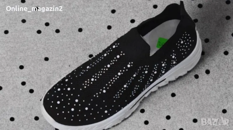 Леки дамски ластъчни мрежести маратонки без връзки, снимка 1