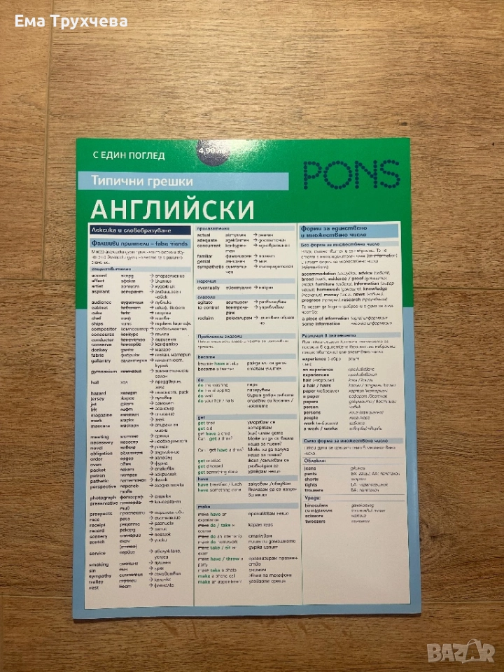 Спомагателни помагала по английски и български език - PONS, снимка 1