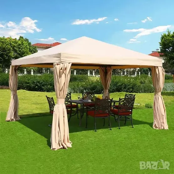 🏕️ ТОП ОФЕРТА! Елегантен павилион със завеси 3×3 м – Създайте сянка със стил! 🌤️🌿, снимка 1