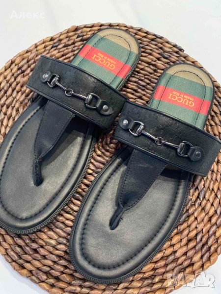 Мъжки чехли Gucci ествествена кожа , снимка 1