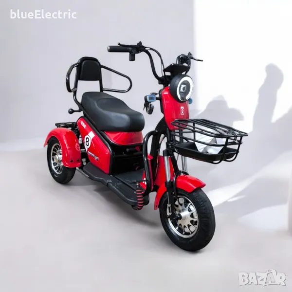 Двуместна електрическа триколка blueElectric Pudding 1800W | 48V | 23Ah | RED, снимка 1