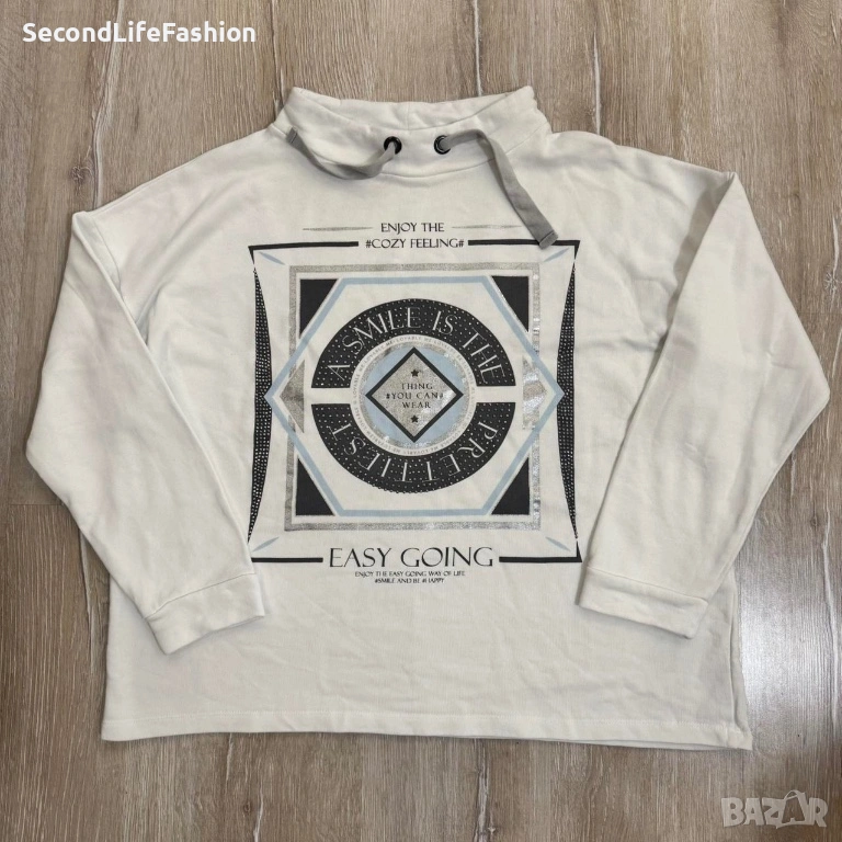 Дамски суитшърт Rick Cadrona Inspiration, памучен, размер L-XL, екрю, снимка 1