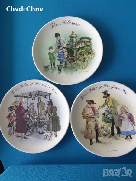 3бр Wedgwood Лондон/английска порцеланова чиния-картина, снимка 1