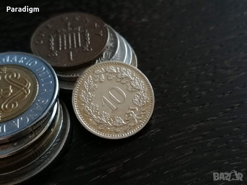 Монета - Швейцария - 10 рапен | 1989г., снимка 1