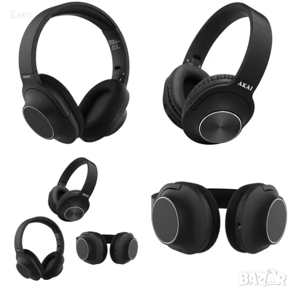 Безжични слушалки с Bluetooth, време за възпроизвеждане 7 часа, радио AKAI BTH-P23, снимка 1