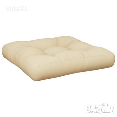 vidaXL Палетна възглавница, бежова, 60x61,5x10 см, текстил（SKU:47473, снимка 1