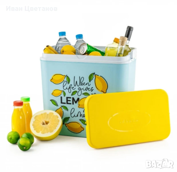 Хладилна кутия Atlantic с обем 30 литра, свеж дизайн с лимони, снимка 1