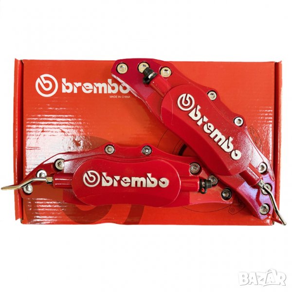 метални капаци за спирани апарати Brembo Брембо комплект 2 броя червени, снимка 1