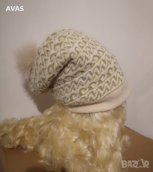 Нова шапка Вълна+Ангора с помпон дамска зимна, снимка 1