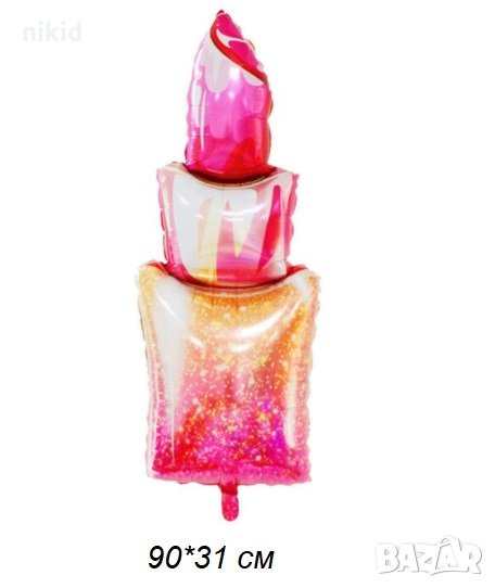 Червило Липстик козметика голям фолио фолиев балон хелий или въздух рожден ден парти, снимка 1