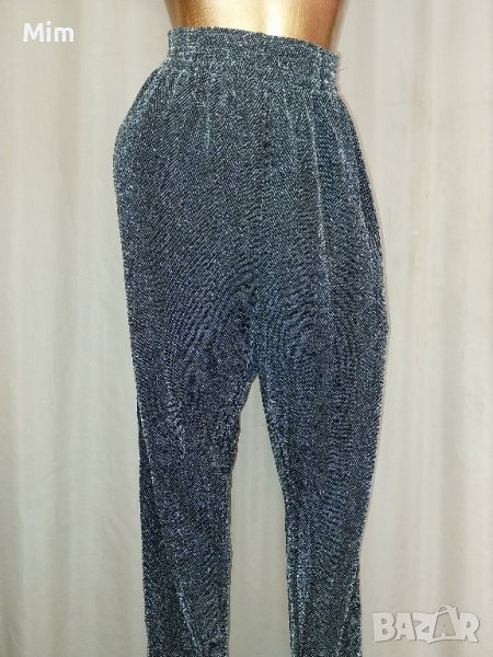 MONKI M/XXL  Клин от еластичен сребрист брокат, снимка 1