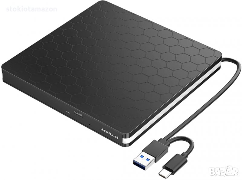 Външна DVD Записвачка, Amicool USB 3.0 Type-C CD DVD +/-RW Optical Drive, снимка 1