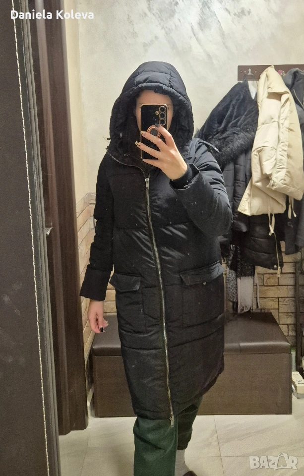 Дамско зимно дълго яке с качулка – OBJECT, размер XS, снимка 1