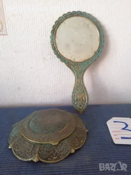  Стари пудриера и огледало. , снимка 1