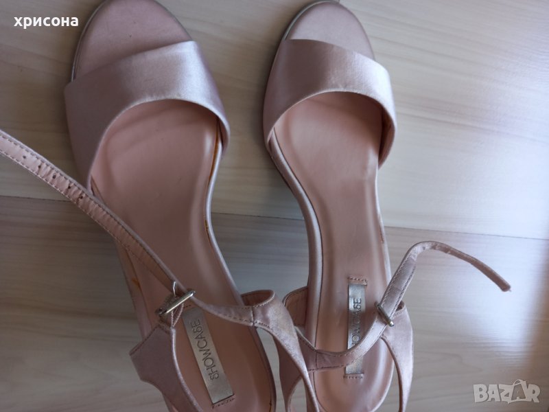 НОВИ официални сандали 41 номер, розов сатен, снимка 1