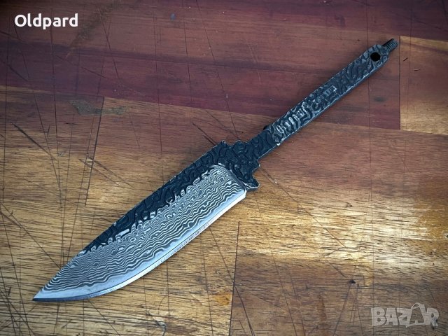 Висококачествено дамаско острие Hunter (централен слой VG-10) за монтиране на нож., снимка 2 - Ножове - 42339968