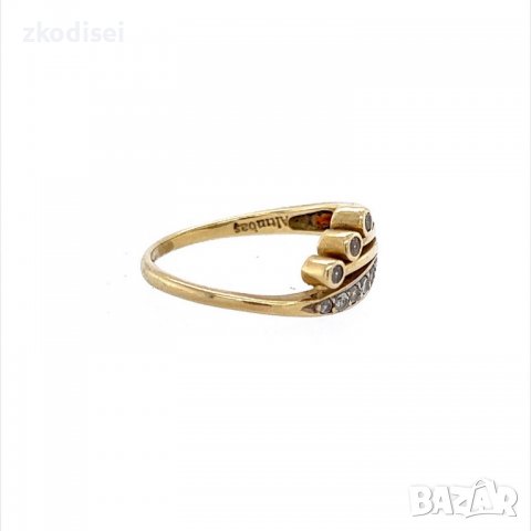 Златен дамски пръстен 2,82гр. размер:54 14кр. проба:585 модел:14958-1, снимка 3 - Пръстени - 39759639