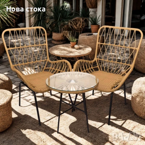 Градински комплект – маса с 2 стола, снимка 1