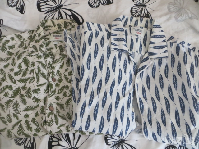 Мъжки ленени ризи с къс ръкав , снимка 18 - Ризи - 25605522