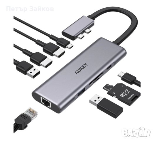 ХЪБ AUKEY CB-C81 2*USB 3.1