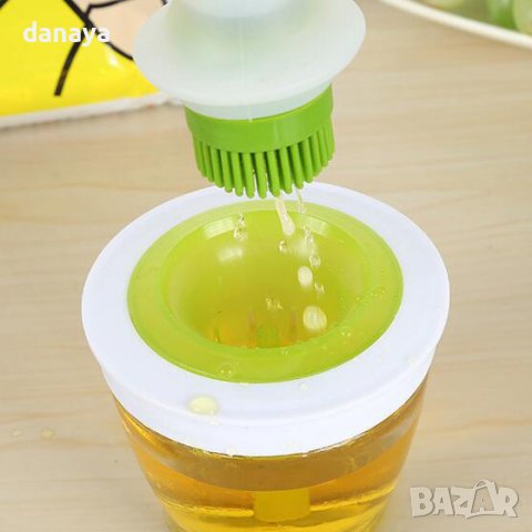 3505 Силиконова четка с дозатор за олио сосове маринати комплект за барбекю, снимка 12 - Прибори за хранене, готвене и сервиране - 39445529