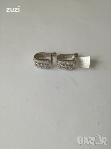 Сребърни обеци с цирконий - сребро проба 925