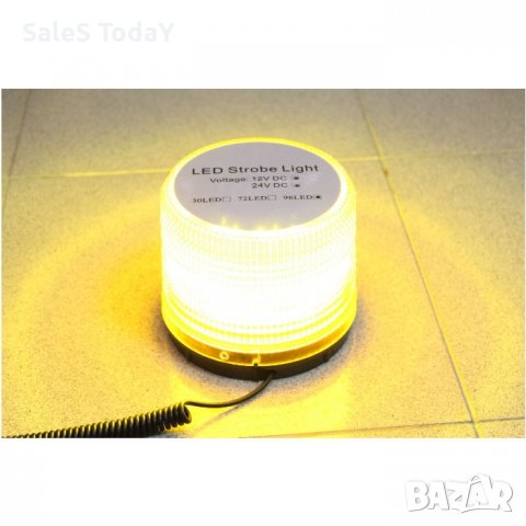 Сигнална лампа, блиц, маяк, 12-24V, 96 smd диода, 115мм, снимка 2 - Части - 38207007