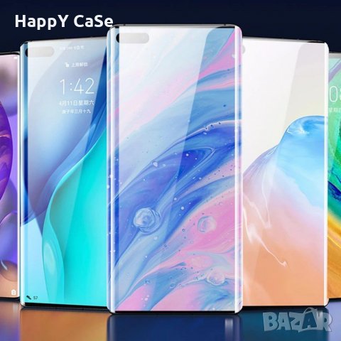 Huawei Mate 50 40 Pro / P40 Pro / Plus + / 3D UV Nano Извит стъклен протектор с ЦЯЛО ТЕЧНО ЛЕПИЛО, снимка 6 - Фолия, протектори - 28604241