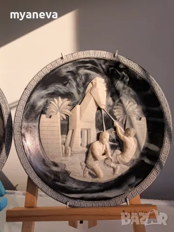 Гръцки барелефи , ръчно изработени,  "Троянски кон" , ,, " Хектор и Андромаха ". , снимка 2 - Декорация за дома - 47751623
