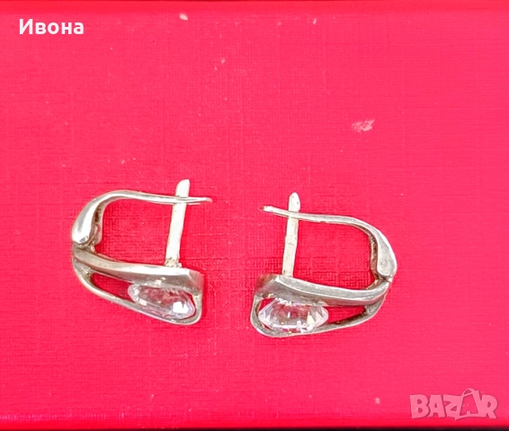Сребърни обеци с Цирконий , снимка 2 - Обеци - 52521459